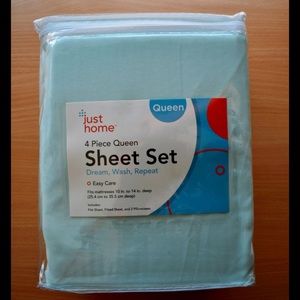 Mint Jade Microfiber Queen 4-Piece Sheet Set